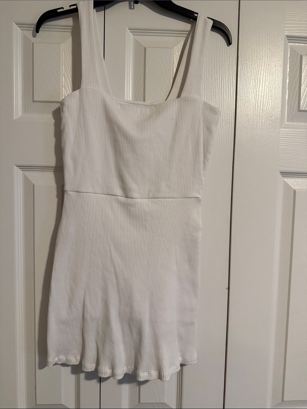Victoria's Secret White Ribbed Square-Neck Mini
